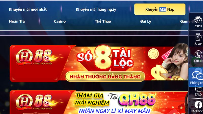 Nhận thưởng khuyến mãi để tham gia cá cược tại QH88